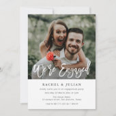 moderne, stijlvolle tekstfotoverlofpartij kaart (Voorkant)