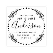 Moderne stijlvolle toekomst Mr & Mrs Retouradres Zelfinktende Stempel (Design)