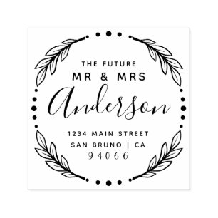Moderne stijlvolle toekomst Mr & Mrs Retouradres Zelfinktende Stempel