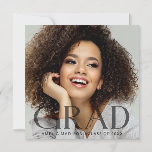 Moderne, stijlvolle, transparante tekstfoto Afstud Aankondiging (Voorkant)