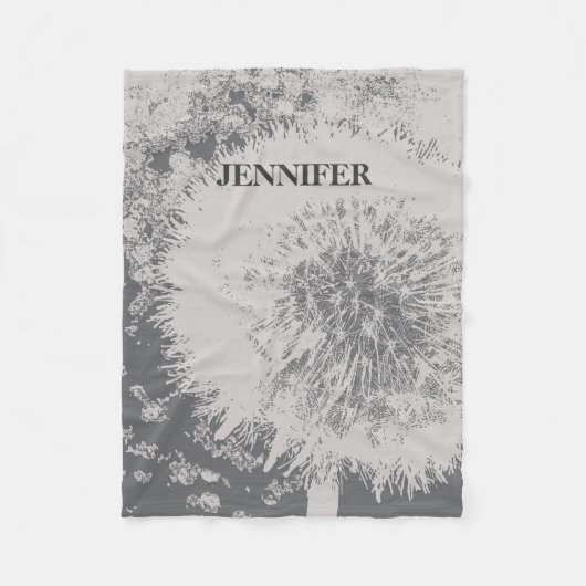 Moderne, stijlvolle trendy abstracte dandelion mon fleece deken (Voorkant)