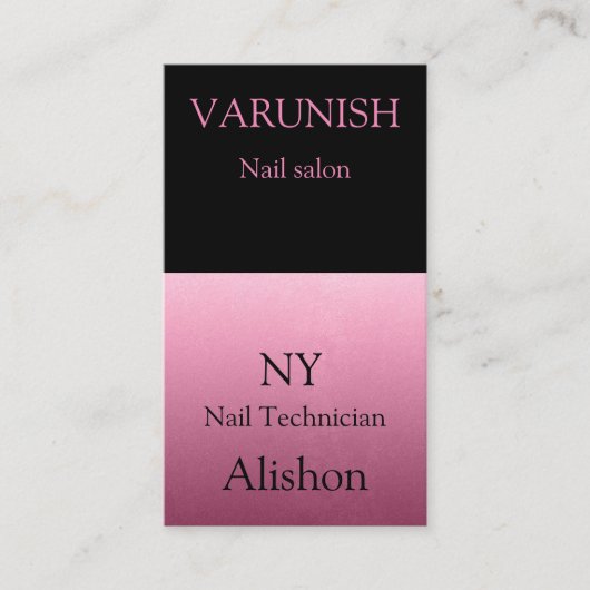 Moderne, stijlvolle trendy chic nagellak visitekaartje (Voorkant)