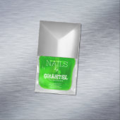 Moderne stijlvolle trendy groene nagellak chic magnetisch visitekaartje (Voorbeeld)