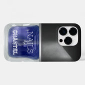 Moderne stijlvolle trendy marineblauwe nagellak Case-Mate iPhone case (Achterkant (horizontaal))