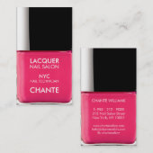 Moderne, stijlvolle trendy neon roze nagellak visitekaartje (Voorkant / Achterkant)