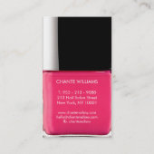 Moderne, stijlvolle trendy neon roze nagellak visitekaartje (Achterkant)