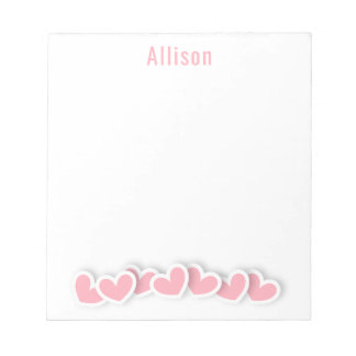 Moderne Stijlvolle Trendy Schattige Roze Harten Me Notitieblok
