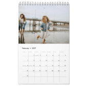 Moderne Stijlvolle Trendy Script Familie Foto Maan Kalender (Feb 2027)