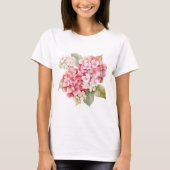 Moderne stijlvolle trendy Waterverf hortensia bloe T-shirt (Voorkant)