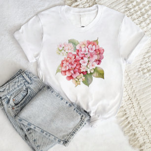 Moderne stijlvolle trendy Waterverf hortensia bloe T-shirt