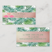 Moderne stijlvolle, tropische palmbladeren, roze f visitekaartje (Voorkant / Achterkant)