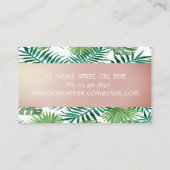 Moderne stijlvolle, tropische palmbladeren visitekaartje (Achterkant)