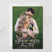 Moderne Stijlvolle Trouwdag Bewaar De Datum Foto Kaart (Voorkant)
