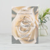 Moderne stijlvolle trouwringen uitnodiging (Staand voorkant)