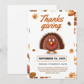 Moderne stijlvolle Turkije Thanksgiving uitnodigin Kaart (Voorkant / Achterkant)