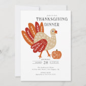 Moderne stijlvolle Turkije Thanksgiving uitnodigin Kaart (Voorkant)