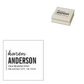 Moderne Stijlvolle Typografie Naam & Terugkeeradre Rubberstempel (Gestempeld)