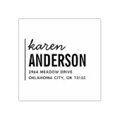 Moderne Stijlvolle Typografie Naam & Terugkeeradre Rubberstempel (Afrduk)