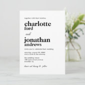 Moderne Stijlvolle Typografie QR Code Foto Bruilof Kaart (Staand voorkant)