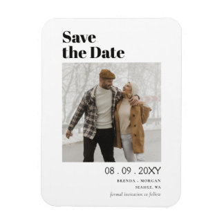 Moderne stijlvolle typografie Sparen de Foto van d Magneet