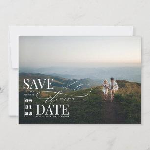 Moderne stijlvolle typografie Sparen de Foto van d Save The Date