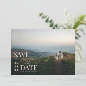 Moderne stijlvolle typografie Sparen de Foto van d Save The Date (Staand voorkant)