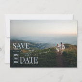 Moderne stijlvolle typografie Sparen de Foto van d Save The Date (Voorkant)