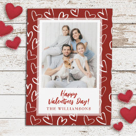 Moderne Stijlvolle Valentijnsdag Familiefoto Feestdagenkaart