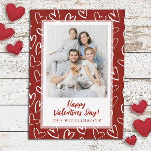 Moderne Stijlvolle Valentijnsdag Familiefoto Feestdagenkaart