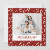 Moderne Stijlvolle Valentijnsdag Familiefoto Feestdagenkaart (Voorkant)