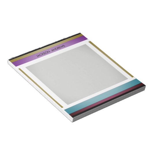 Moderne, stijlvolle, veelzijdige persoonlijke naam notitieblok (Schuin)