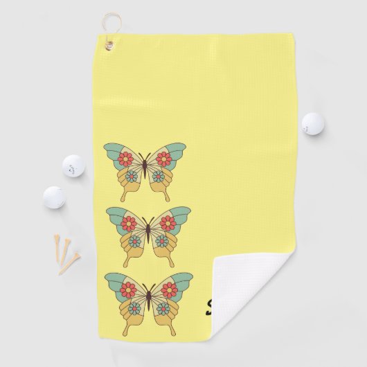 Moderne stijlvolle  vlinders golfhanddoek (Insitu)