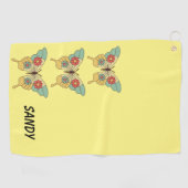 Moderne stijlvolle  vlinders golfhanddoek (Horizontaal)