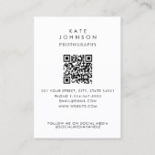 Moderne Stijlvolle Volledige Foto QR Code Social M Visitekaartje (Achterkant)