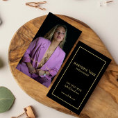 Moderne stijlvolle volledige verticale fotografie visitekaartje