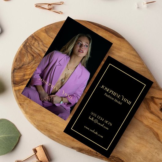 Moderne stijlvolle volledige verticale fotografie visitekaartje