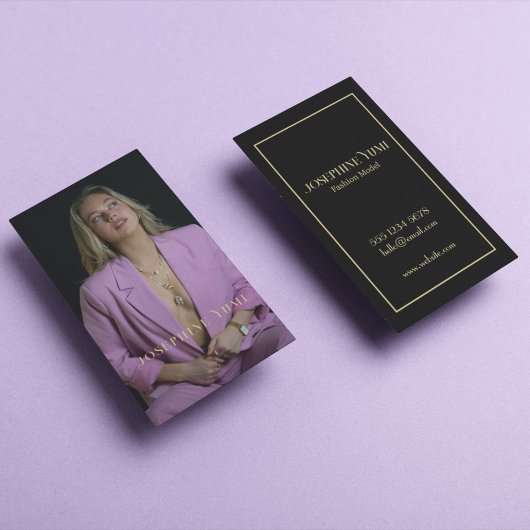 Moderne stijlvolle volledige verticale fotografie visitekaartje