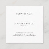 Moderne stijlvolle vormgeving met elegant design, vierkante visitekaartje (Achterkant)