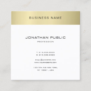 Moderne, stijlvolle vormgeving met gouden vormgevi vierkante visitekaartje