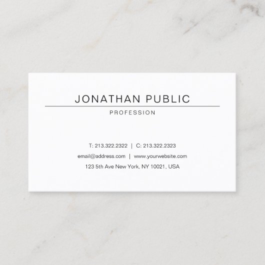 Moderne stijlvolle vormgeving, stijlvol design visitekaartje (Voorkant)