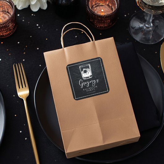 Moderne stijlvolle vrijgezellenfeest vierkante sticker