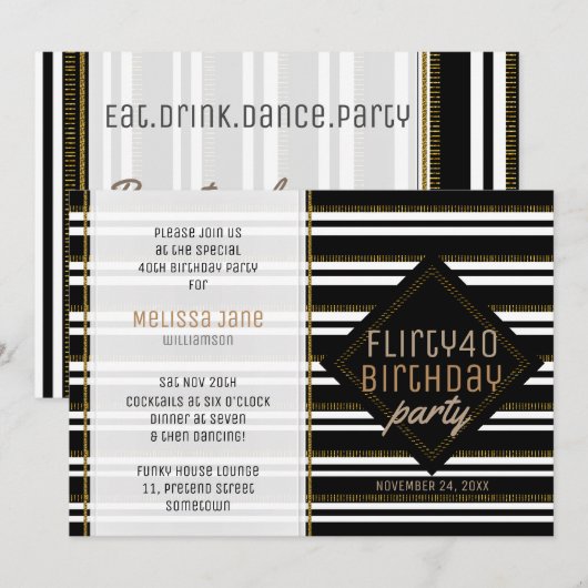 Moderne, stijlvolle vrouw 40e verjaardag kaart (Voorkant / Achterkant)