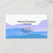 Moderne, stijlvolle Waterverf Blue Abstract minima Visitekaartje (Achterkant)