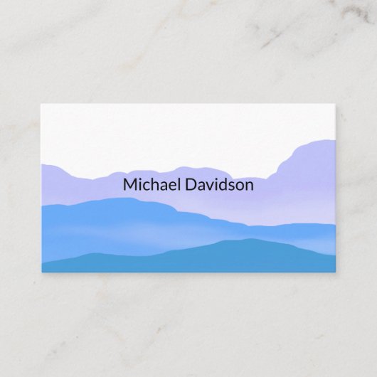 Moderne, stijlvolle Waterverf Blue Abstract minima Visitekaartje (Voorkant)
