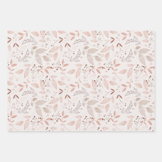 Moderne stijlvolle Waterverf botanische patronen Inpakpapier Vel (Voorkant)