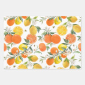 Moderne stijlvolle Waterverf citruspatroon Inpakpapier Vel (Voorkant)