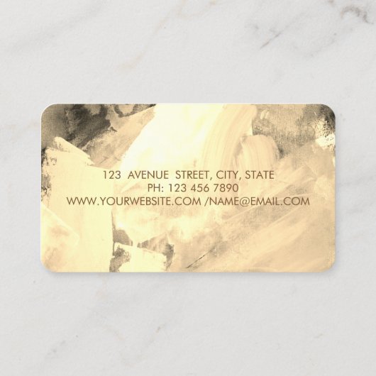 Moderne, stijlvolle Waterverf, Gold Confetti Visitekaartje (Achterkant)