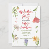 Moderne stijlvolle wilde bloemen afstuderen kaart (Voorkant)