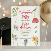 Moderne stijlvolle wilde bloemen afstuderen kaart
