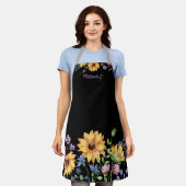 Moderne stijlvolle Wildflower Zonnebloem Koken Sch Schort (Gedragen)